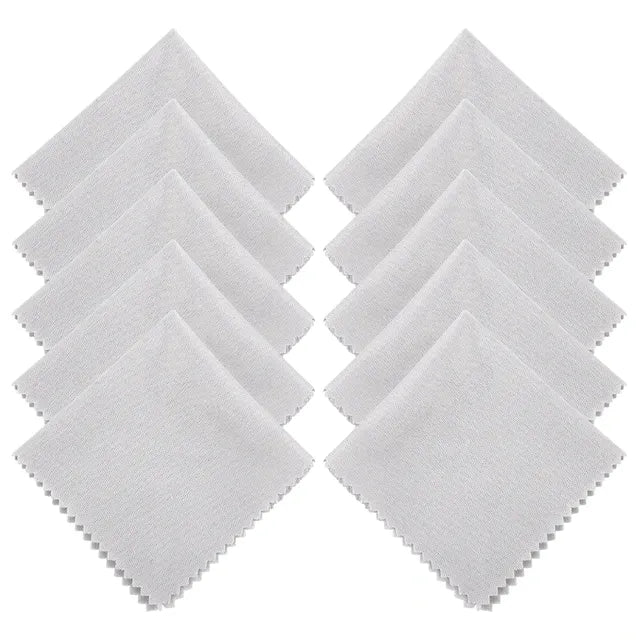 Set of white square filters arranged in a grid on a white background