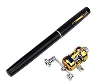 Black and gold pen with a small mechanical component on a white background